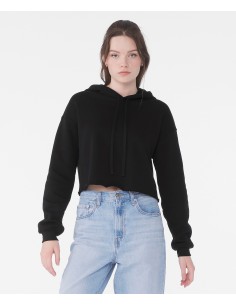 B-7502-Womens Cropped Fleece Hoodie 2